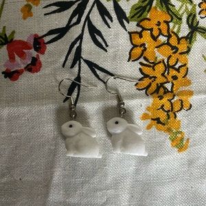Sterling silver bunny earrings